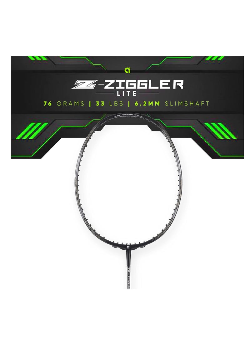 Apacs Z-Ziggler Lite Unstrung Japanese Badminton Racket with Full Cover - 33 LBS Tension, 78g Lightweight, 6.2 mm Slim Shaft, 3 3/8 inches Grip Size  - Image 2