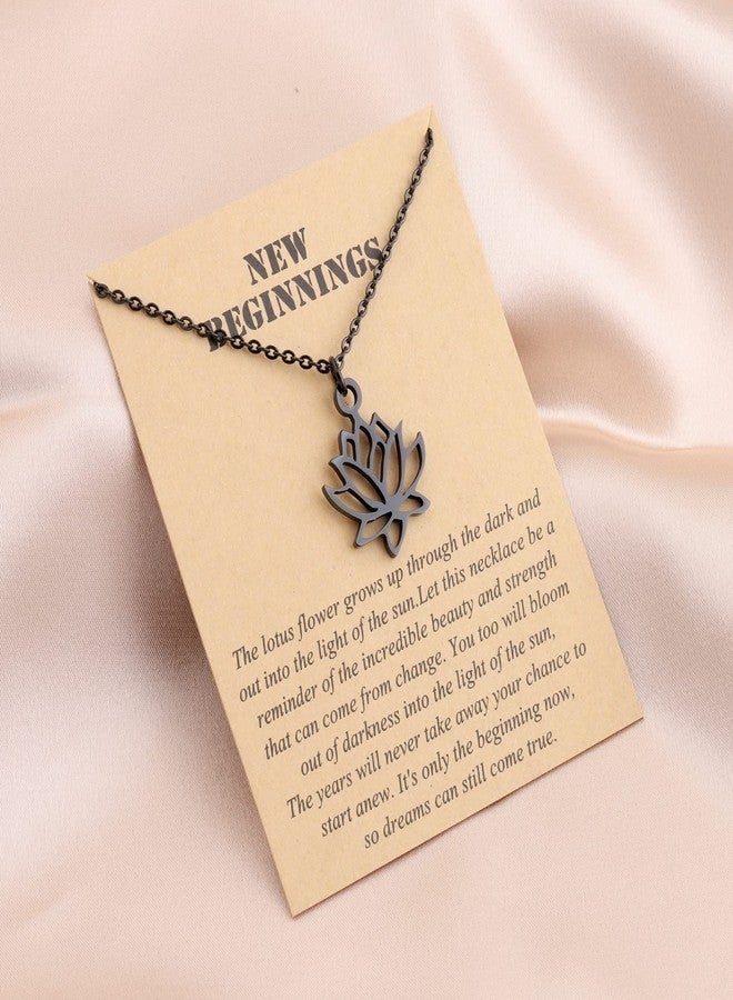 bobauna Yoga Flower Yoga Symbol Pendant Necklace Yoga Jewelry (Yoga flower card necklace black) - Image 5