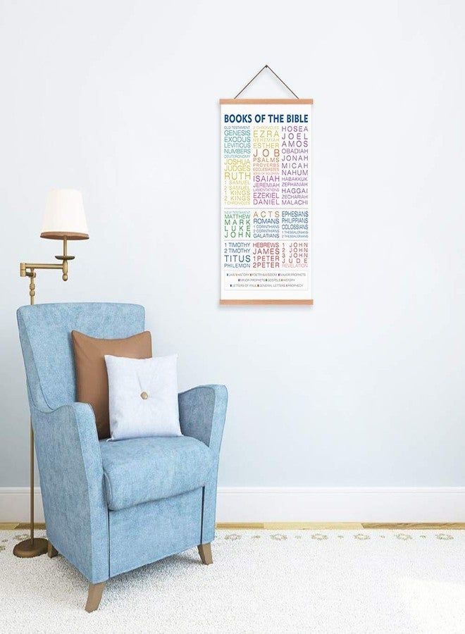 KAIRNE Book Of The Bible Art Print With Wood Magnetic Poster Hanger,Framed Watercolor Christian Scripture Hanging Wall Art 40X64CM Sunday School Educational Canvas Painting For Kids Home church decor - Image 5