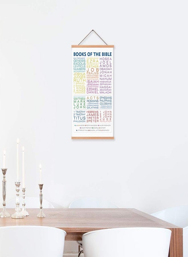 KAIRNE Book Of The Bible Art Print With Wood Magnetic Poster Hanger,Framed Watercolor Christian Scripture Hanging Wall Art 40X64CM Sunday School Educational Canvas Painting For Kids Home church decor - Image 4