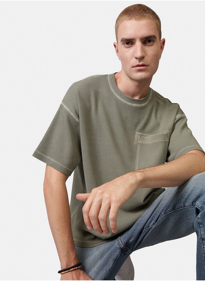 American Eagle AE Utility Oversized Waffle Tee 