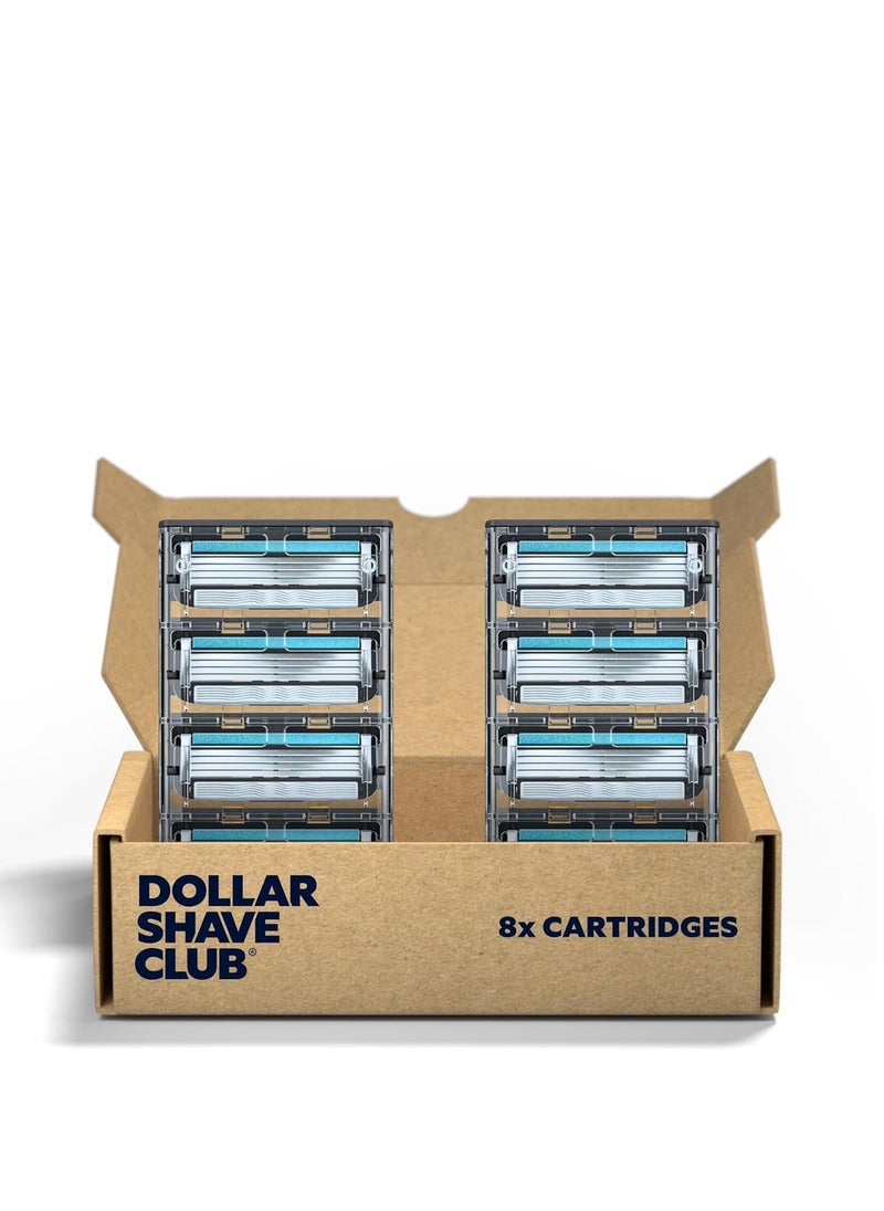 DOLLAR SHAVE CLUB Dollar Shave Club | 4 Blade Razor Refills (8 Pack) | Swift Rinse Blades for Longer and Thicker Hair  - Image 1