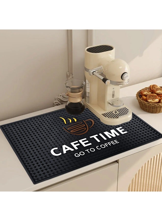 Premium Coffee Mat Food Grade Silicone Anti-Overflow Mat Cafe Accessories Kitchen Countertop Dish Drying Mat Suitable For Home Kitchen Cafe Tea Room 45x30x0.8cm - Image 1