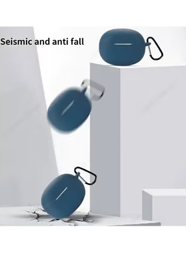 Silicone Protective Case for Realme Buds T100 Earphones with Keychain Cover (white) - Image 4