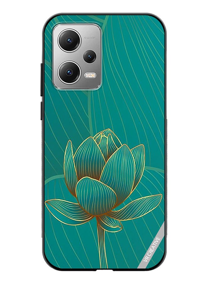 VR CREATIVE Protective Case Cover For Xiaomi Redmi Note 12 Green Rose Design Multicolour - Image 1
