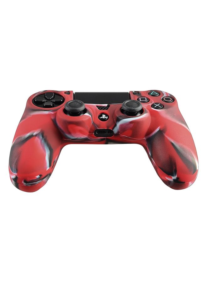 Silicone Rubber Case Skin Cover For PS4 Controller Red/Black - Image 3