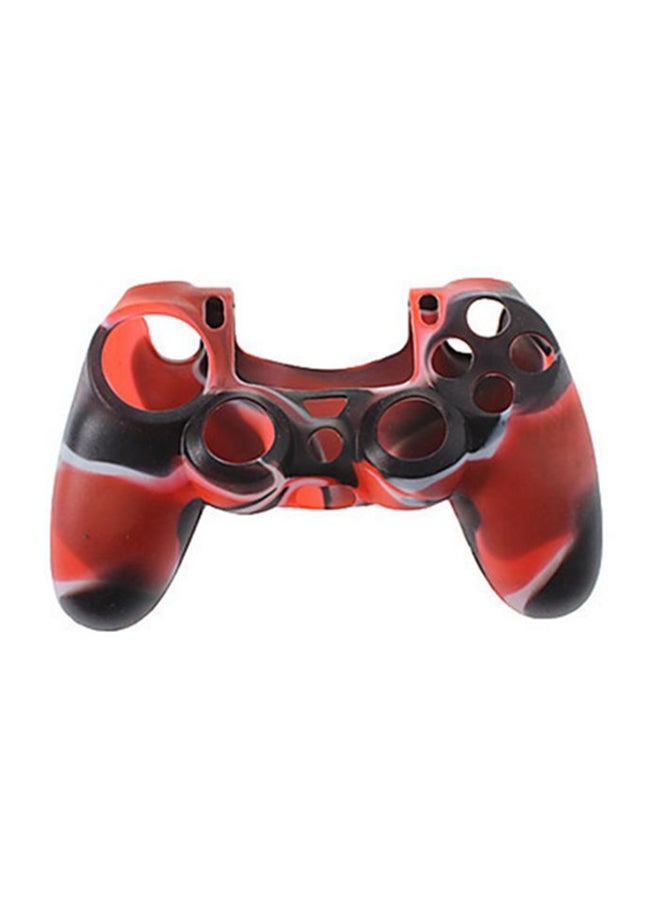 Silicone Rubber Case Skin Cover For PS4 Controller Red/Black - Image 1