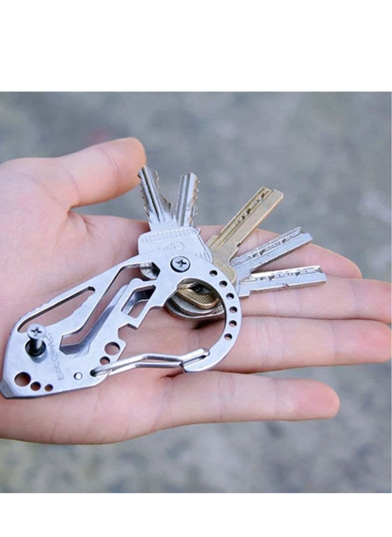 Generic - Multifunctional stainless steel keychain for car, office and home-from Rana store - Image 1