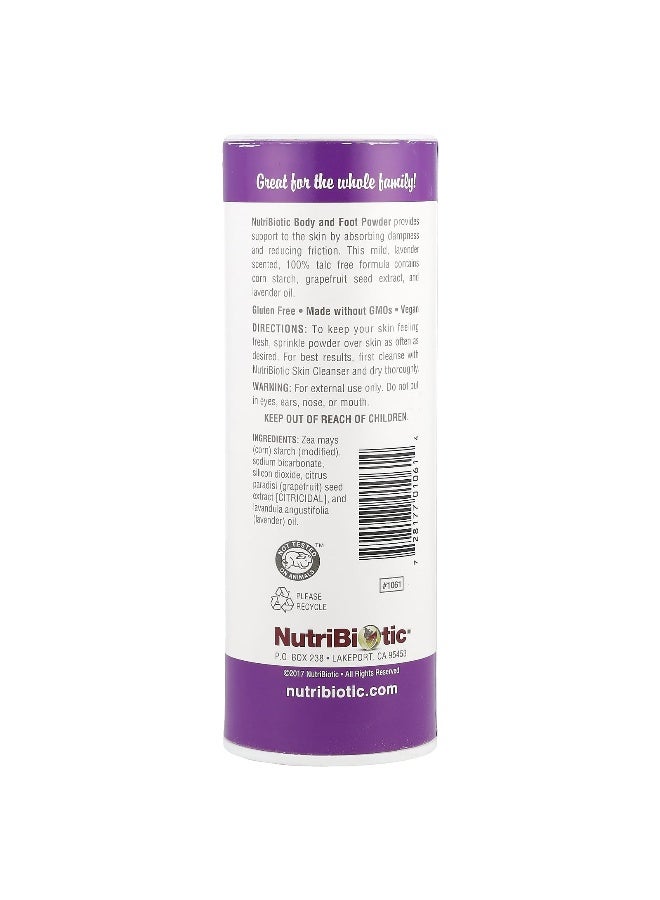Nutribiotic نوتريبيوتيك، مسحوق الجسم والقدم مع مستخلص بذور الجريب فروت وزيت اللافندر، لافندر، 4 أونصات (113 جرام) (قد يختلف التعبئة)  - Image 2