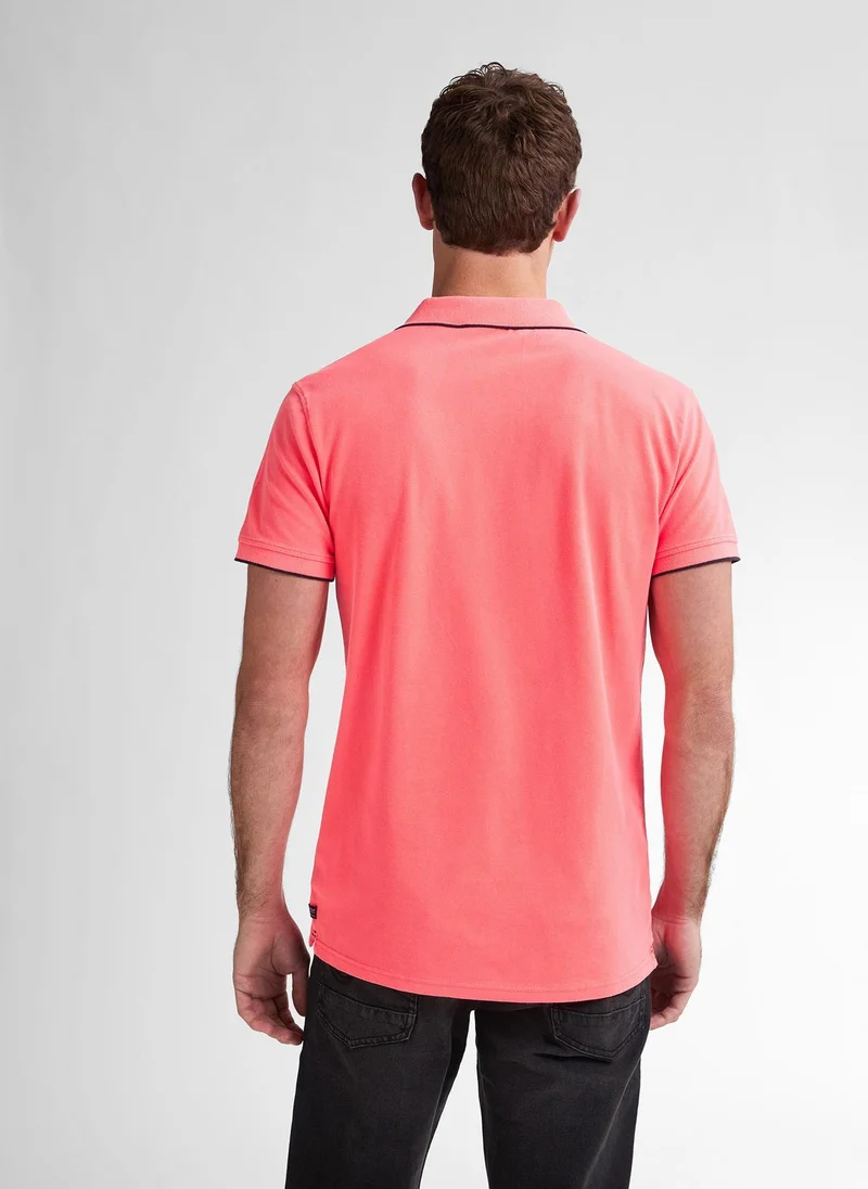 Petrol Industries Fiery Coral Men Polo Short Sleeve for Men | Best Price UAE