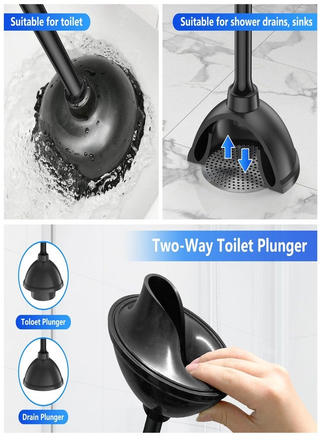LOVLOY Toilet Plunger with Holder, Plunger with Unique Holder for 5.7-inch Toilet Drain, Plungers for Bathroom with Holder, Toilet Plunger Heavy Duty (1, Black) - Image 3