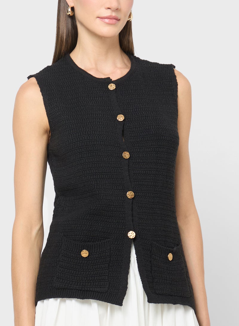 ELLA Button Down Sweater Vest - Image 3
