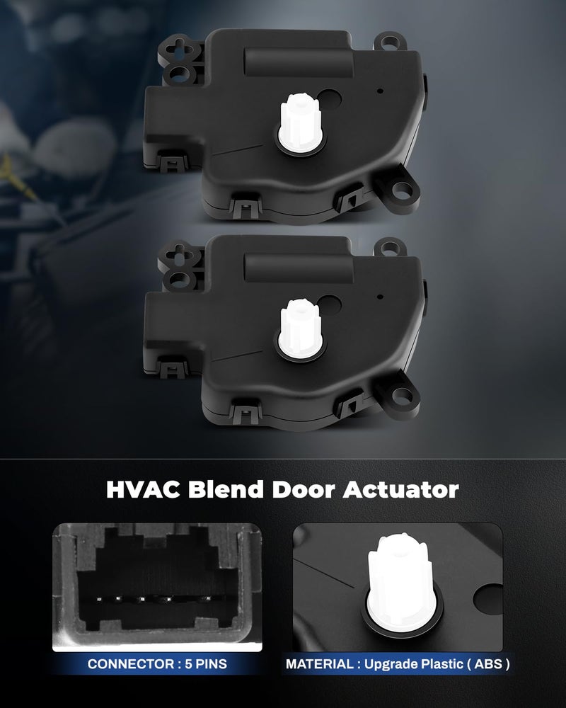 LUJUNTEC 2-Pack A/C HAVC Heater Blend Door Actuator Replacement for Ford/for Lincoln/for Mercury 2004-2018 - Direct Fit 604-228 4F2Z19E616FA - Air Recirculation & Temperature Control Motor Assembly - Image 2