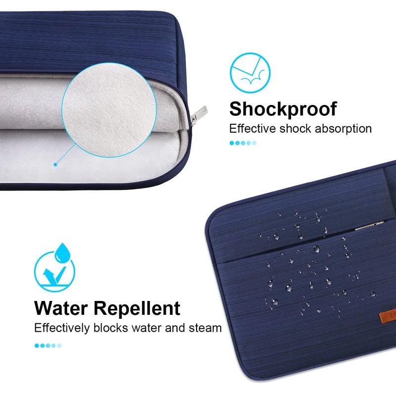 Lacdo Laptop Sleeve Case for 16 inch New MacBook Pro M4/M3/M2/M1 Pro/Max A3403 A3186 A2991 A2780 A2485 A2141 2024-2019 | 15 inch Microsoft Surface Laptop 7th Copilot+PC, 6 5 4 3 Computer Bag, Blue - Image 3