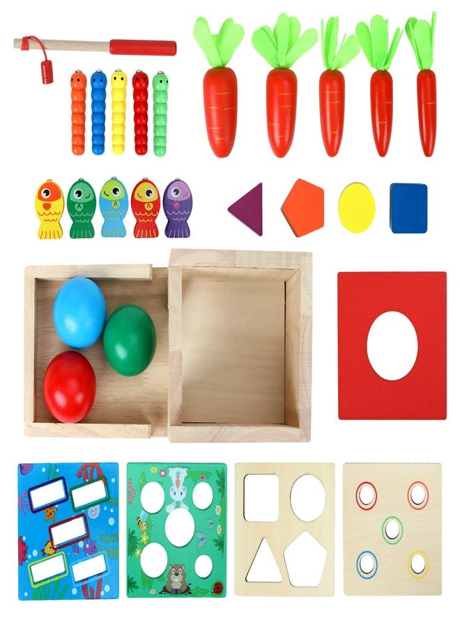 GEMEM 5 in 1Wooden Montessori Toys Toddlers Play Kit,Object Permanence Box,Carrot Harvest,Educational Learning Motor Skill Toys for Kids Ages 3-8 - Image 4