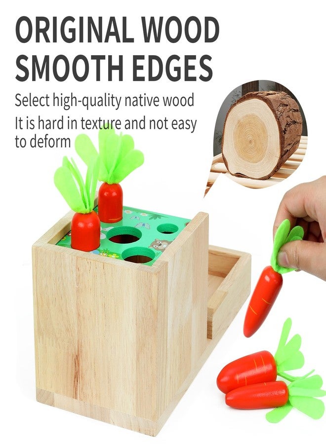 GEMEM 5 in 1Wooden Montessori Toys Toddlers Play Kit,Object Permanence Box,Carrot Harvest,Educational Learning Motor Skill Toys for Kids Ages 3-8 - Image 5