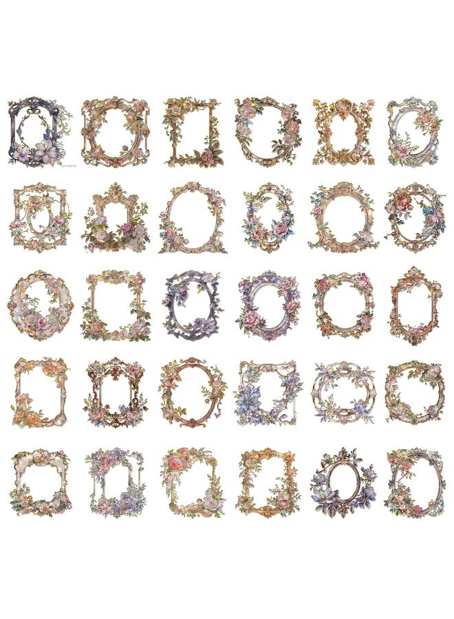 Bluejw Sell 30 New Flower Manor Flower Frame Series Pet Stickers Waterproof Material Decorative Stickers Mobile Phone - Image 5