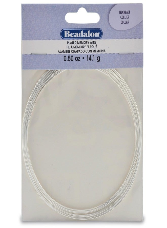 Beadalon Carbon Steel Memory Wire, Round, Necklace, Silver Plated, 0.5 oz, Approx. 18 coils - Image 1