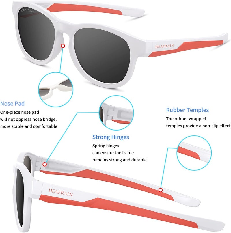 DEAFRAIN Store Kids Polarized Sunglasses for Boys Girls TPEE Flexible Frame Sports Baseball Running Cycling Glasses for Age 5-13 - Image 4