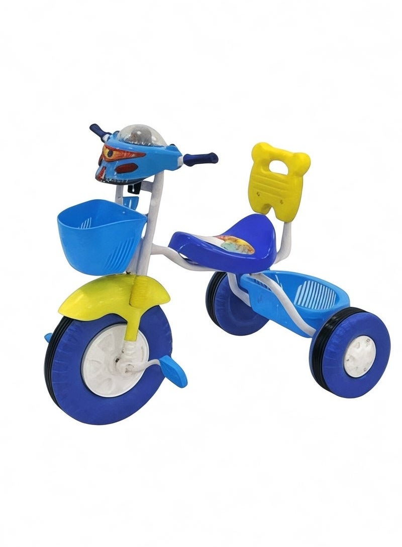 Kids Tricycle with Metal Base, Comfortable Plastic Seat, Non-Slip Handles, Front Basket – 3-Wheel Ride-On for Toddlers Ages 2–5 – Indoor & Outdoor Use – Durable & Safe