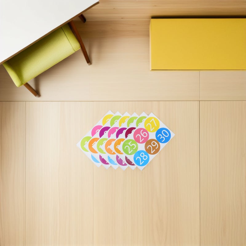 12 pcs Line Up Spots for Classroom Floor - Consecutive Number Labels Self-Adhesive Number Stickers Floor Classroom Spots for Preschool Kindergarten Teachers 9CM - Image 2