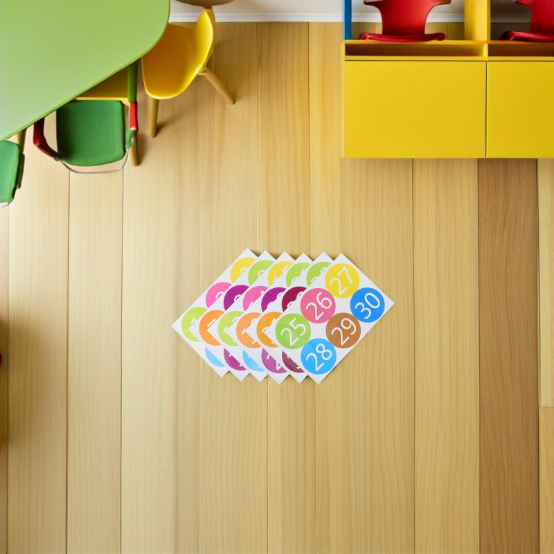 12 pcs Line Up Spots for Classroom Floor - Consecutive Number Labels Self-Adhesive Number Stickers Floor Classroom Spots for Preschool Kindergarten Teachers 9CM - Image 4