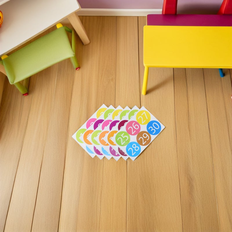 12 pcs Line Up Spots for Classroom Floor - Consecutive Number Labels Self-Adhesive Number Stickers Floor Classroom Spots for Preschool Kindergarten Teachers 9CM - Image 3