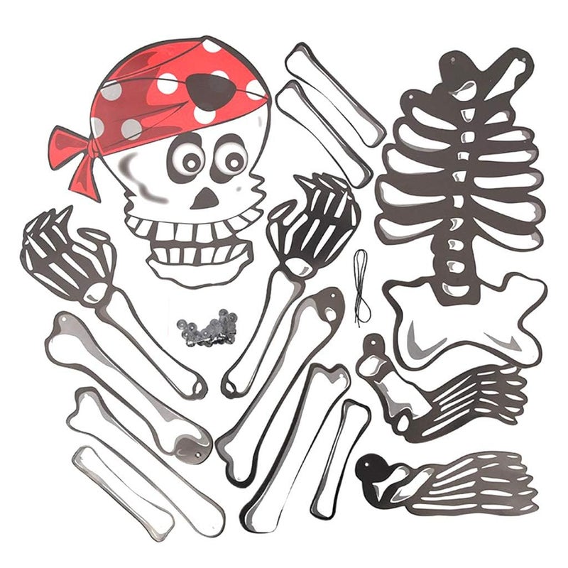 My Party Suppliers Jagmag Halloween Pendents Haunted House DIY Paper Hanging Decoration Scarf Skeleton Pirate Hanging Skeleton for Halloween Decoration Skeleton Prop for Halloween  - Image 2