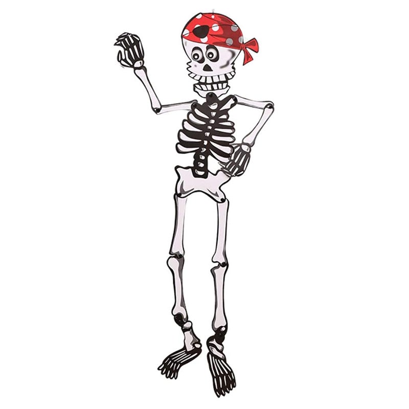 My Party Suppliers Jagmag Halloween Pendents Haunted House DIY Paper Hanging Decoration Scarf Skeleton Pirate Hanging Skeleton for Halloween Decoration Skeleton Prop for Halloween  - Image 1