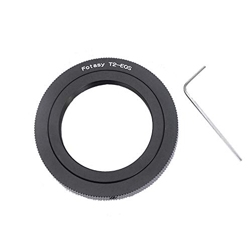 Fotasy Adjustable T2 Lens to Cannon EF EFS Adapter, T Mount Telescope Lense Adapter, Infinity Focus, Compatible with Canon DSLR 6D 5D Mark IV III II 1Ds 1D 7D II 7D 90D 80D 77D 70D 60D 50D 1300D 760D - Image 1