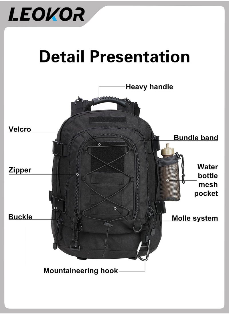 Outdoor Tactical Backpack,Military Rucksack Large Laptop Daypack for Hiking/Camping/Fishing/Hunting/Fitness/School