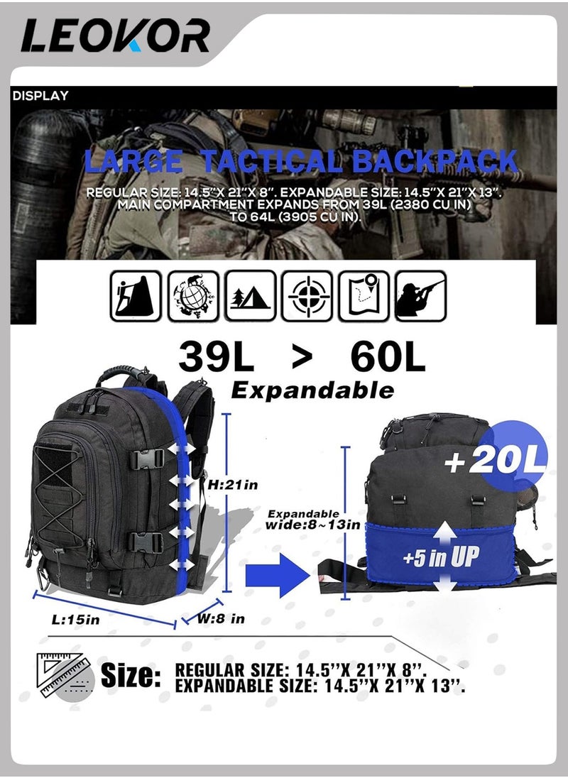 Outdoor Tactical Backpack,Military Rucksack Large Laptop Daypack for Hiking/Camping/Fishing/Hunting/Fitness/School
