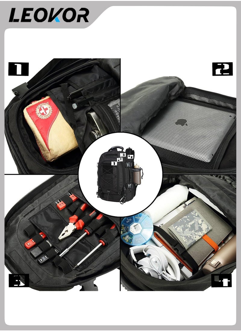Outdoor Tactical Backpack,Military Rucksack Large Laptop Daypack for Hiking/Camping/Fishing/Hunting/Fitness/School
