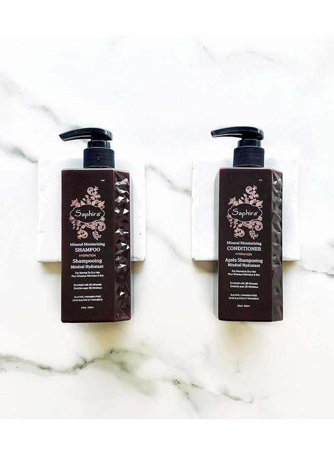 Saphira Mineral Moisturizing Shampoo, Hydration And Shine For Dry, Damaged, Permed or Chemically Treated Hair, 1L - Image 2