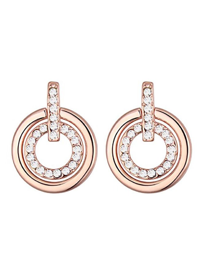 NIBEMINENT 18 Karat Rose Gold Plated Studded Stud Earrings  - Image 1