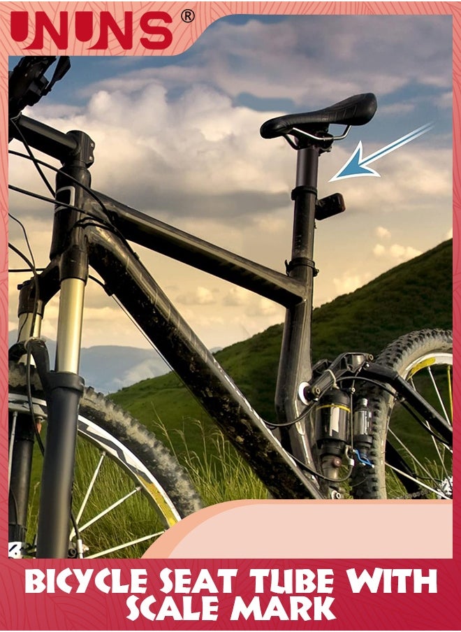 UNUNS Bike Seat Posts,27.2x300mm Bicycle Seatpost With Scale Mark,Adjustable Aluminum Alloy Tube Fixing Clip,Universal Black Cycling Replacement Kit For MTB Mountain Road Bikes  - Image 5