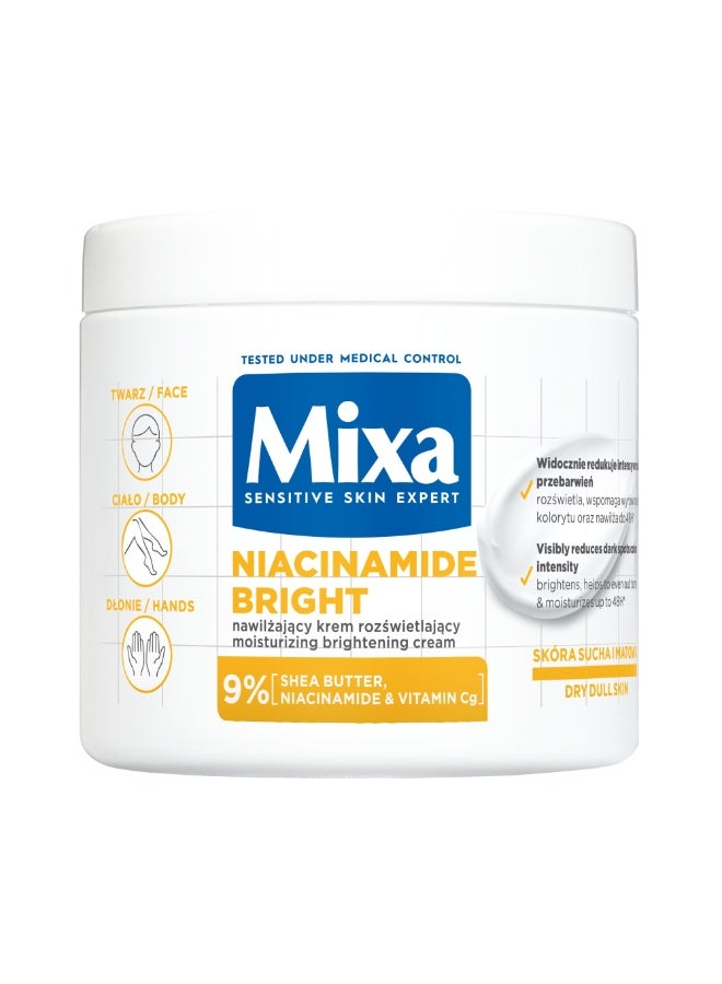 Mixa Niacinamide Bright Dark Spot Correcting Moisturizing Cream with 9% Niacinamide, Shea Butter & Vitamin C for Even Skin Tone – 400ml. - Image 5