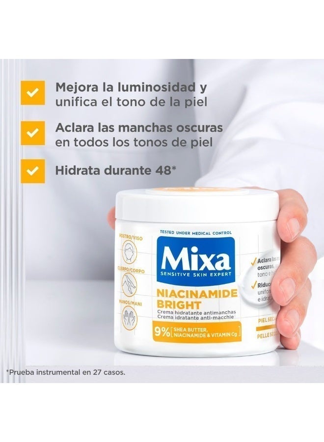 Mixa Niacinamide Bright - 9% Shea Butter, Niacinamide & Vitamin Cg  – 400ml - Image 2