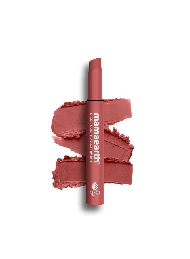 Mamaearth Mamaearth Moisture Matte Lipstick (05 - Bubblegum Nude)| Infused with Vitamin E | 12-Hour Long Stay & 8-Hour Moisture Lock | Cruelty-Free & Smudge-Proof | 0.07 Oz/2g  - Image 1