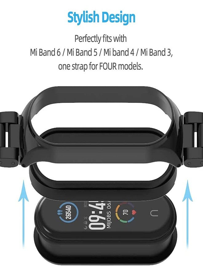MIJOBS Mi Band 6 Mi Band 5 Strap for Xiaomi Mi Band 4 3, Stainless Steel Watch Band Metal Replacement Bracelet Wristband for Mi Smart Band 6 - Image 3
