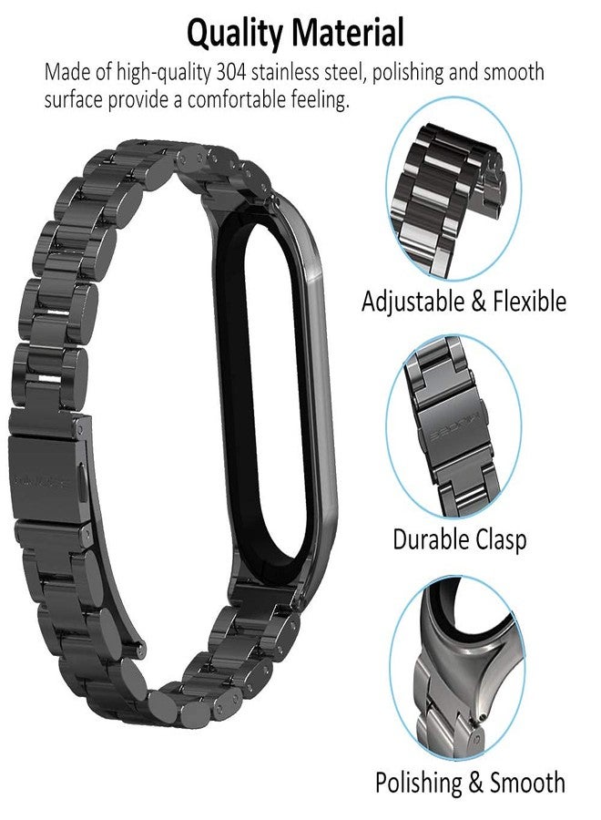 MIJOBS Mi Band 6 Mi Band 5 Strap for Xiaomi Mi Band 4 3, Stainless Steel Watch Band Metal Replacement Bracelet Wristband for Mi Smart Band 6 - Image 4