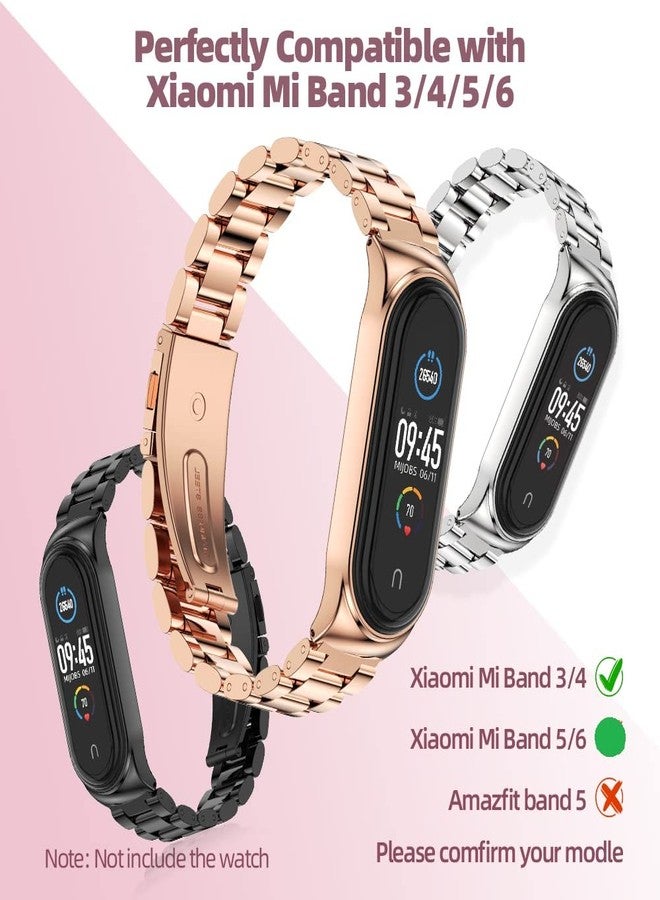 MIJOBS Mi Band 6 Mi Band 5 Strap for Xiaomi Mi Band 4 3, Stainless Steel Watch Band Metal Replacement Bracelet Wristband for Mi Smart Band 6 - Image 2