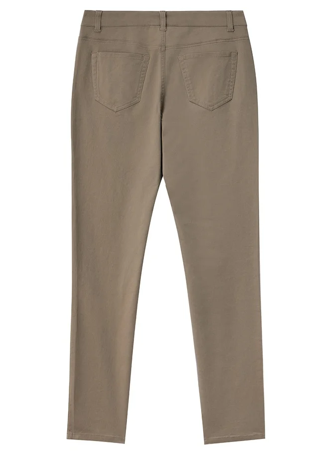 GIORDANO Women's Stretch Twill Khaki Pants