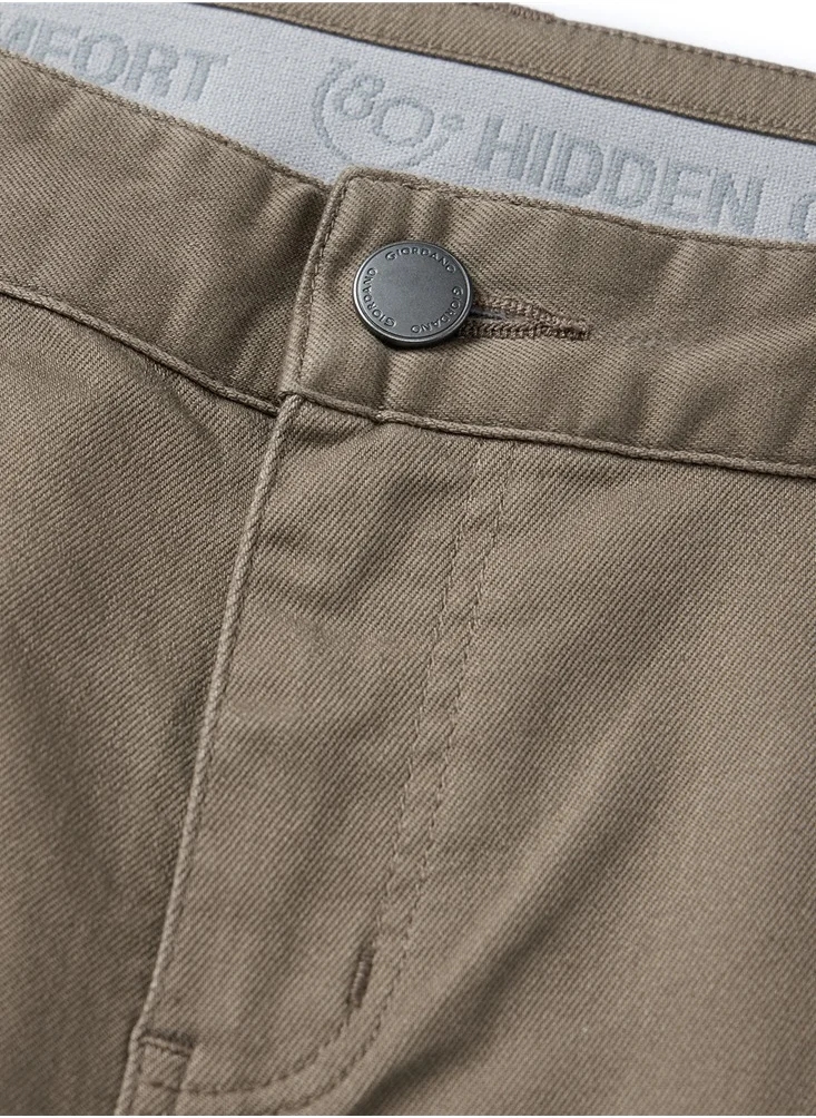 GIORDANO Women's Stretch Twill Khaki Pants