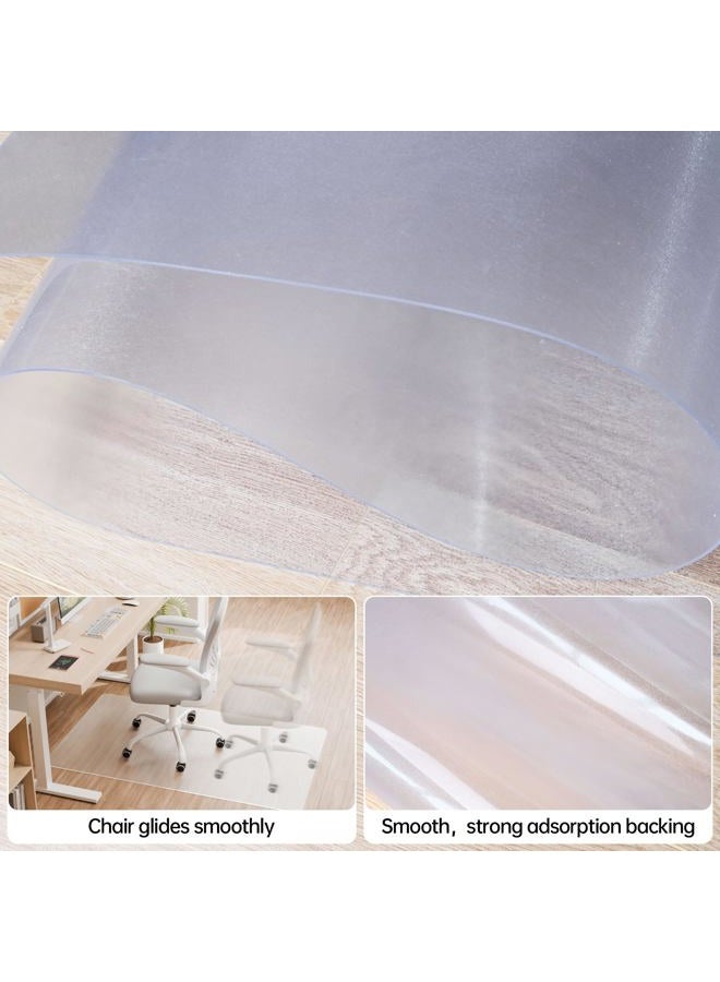 HOMEK حصيرة كرسي المكتب للأرضيات الخشبية، بسماكة 1/8" بحجم 55" × 35"، حصيرة شفافة للأرضيات الصلبة، واقي أرضي مسطح بدون تجاعيد - Image 5