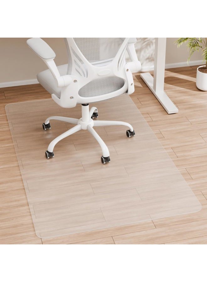 HOMEK حصيرة كرسي المكتب للأرضيات الخشبية، بسماكة 1/8" بحجم 55" × 35"، حصيرة شفافة للأرضيات الصلبة، واقي أرضي مسطح بدون تجاعيد - Image 1