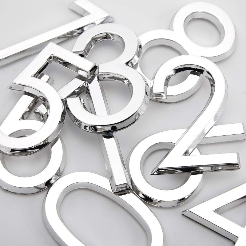 Jetec أرقام صندوق البريد أرقام الأبواب 0-9 ملصقات أرقام العنوان ذاتية اللصق بحجم 2 إنش لعلامات رقم المنزل الشارع للسكن، الشقة، غرفة المكتب، صندوق البريد (فضي، 20 قطعة) - Image 4