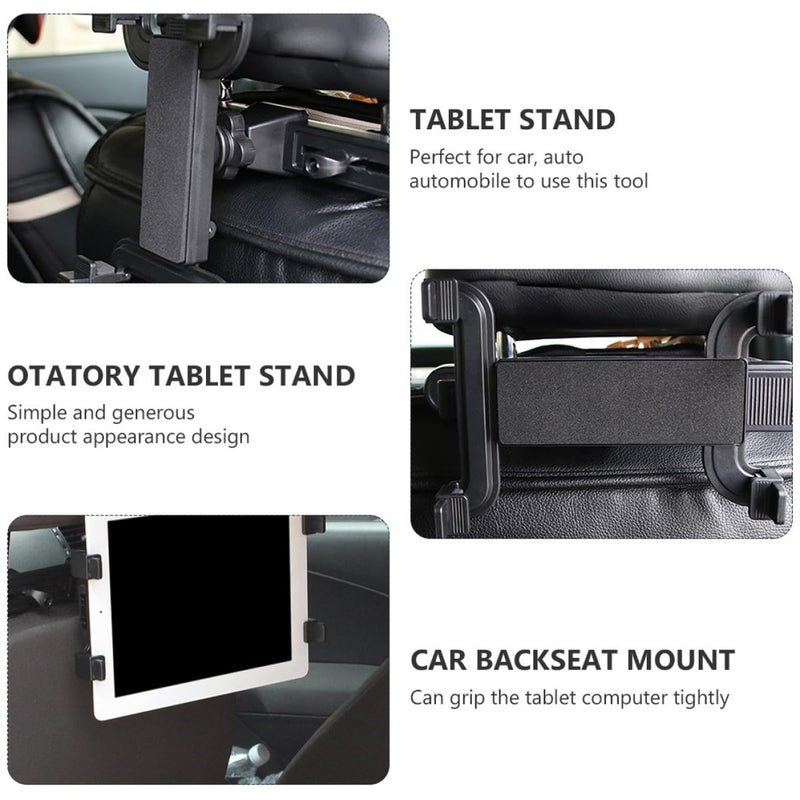 360 Rotating Car Headrest Tablet Holder Adjustable Mount For Backseat Travel Truck Use - Image 4