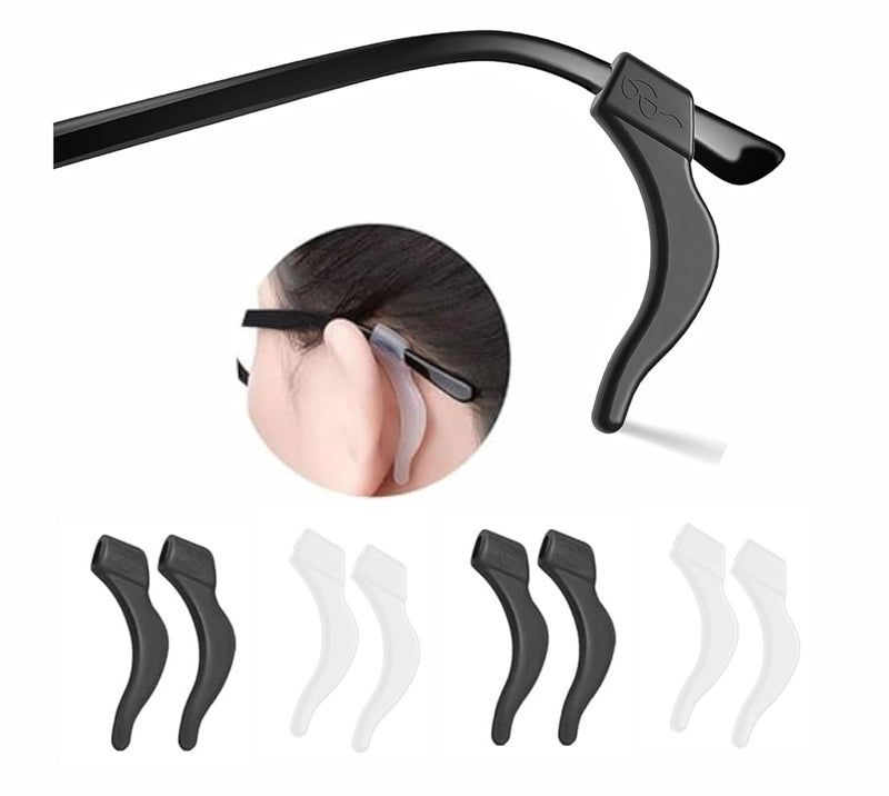 Feora9X FEORA Ear Grips Supporter for Spectacles Hook Temple Tips Retainer Spectacle holder Eye Glasses Spec supporter hooks Anti Slipping Anti-Fall Eye Glass Holder for Eyewear Specs holder Strap - Pairs - Image 1