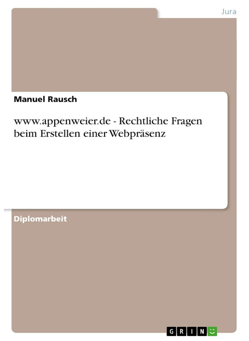 WWW.Appenweier.de - Rechtliche Fragen Beim Erstellen Einer Webprasenz 